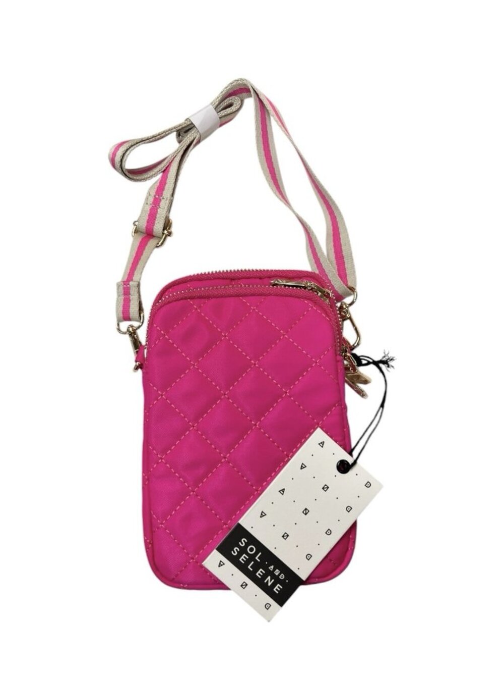 Sol & Selene Divide & Conquer Quilted Crossbody Hot Pink